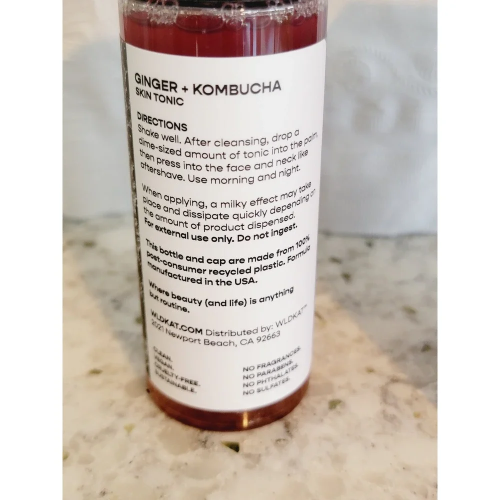 WLDKAT Ginger + Kombucha Skin Tonic 3.33 fl‎ oz 98.5 ml Vegan Face Toner NEW